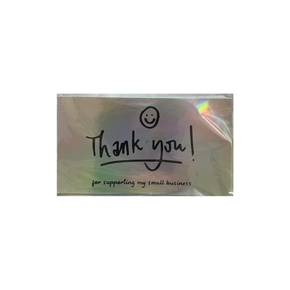 NEW - Thank You Business Cards - Holographic - Middle Smiley‎ - 50 piece